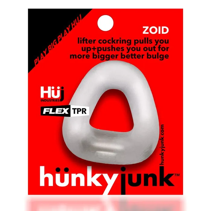 Dildos Hunkyjunk Zoid Trapaziod Lifter Cockring Clear Ice Oxballs