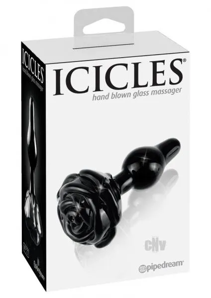 Icicles No 77 Black Rose Glass Massager Pipedream Anal Icicles No 77 Black Rose Glass Massager Pipedream Anal