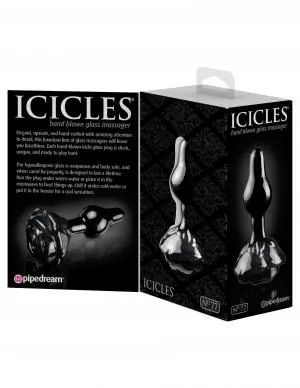Icicles No 77 Black Rose Glass Massager Pipedream Anal Icicles No 77 Black Rose Glass Massager Pipedream Anal