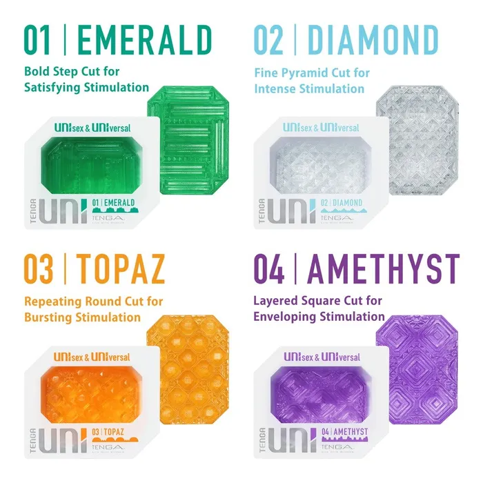 Vibrators Embossed and compact unisex stimulator Tenga Uni Amethyst Tenga