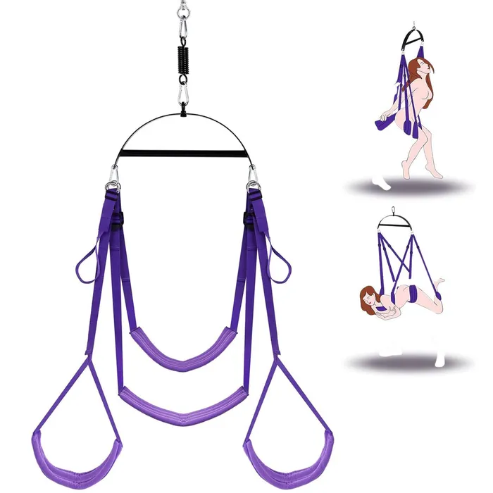 Couples SexyPlay BDSM Hanging Door Sex Swing Restraint Kit with Waist Pad