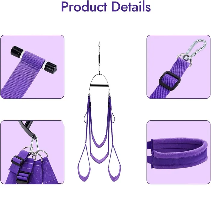 Couples SexyPlay BDSM Hanging Door Sex Swing Restraint Kit with Waist Pad