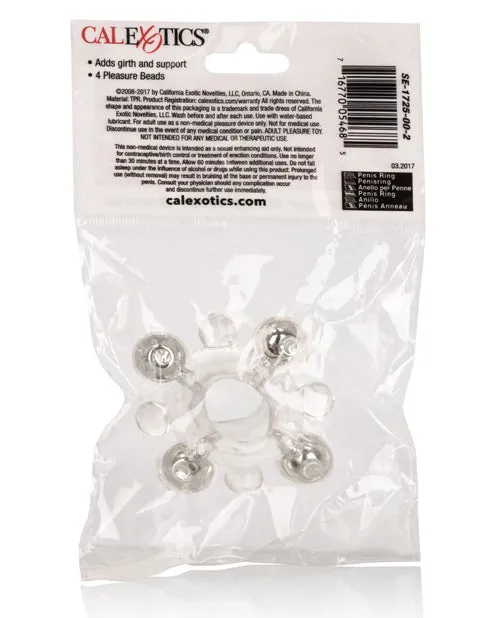 Basic Essentials Enhancer Ring Wbeads Clear California Exotic Novelties Male Sex Toys Basic Essentials Enhancer Ring Wbeads Clear California Exotic Novelties Male Sex Toys