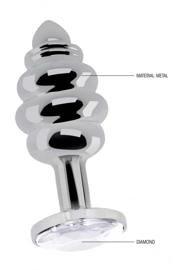 Ribbed Diamond Plug 275 Inch Silver Shots America Anal