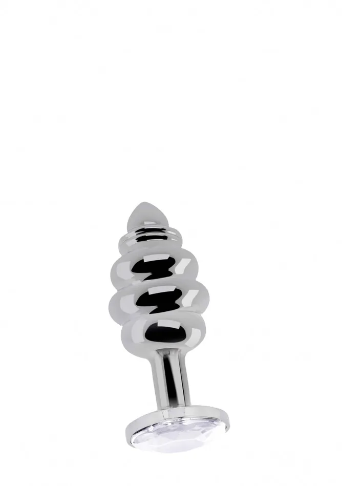 Ribbed Diamond Plug 275 Inch Silver Shots America Anal