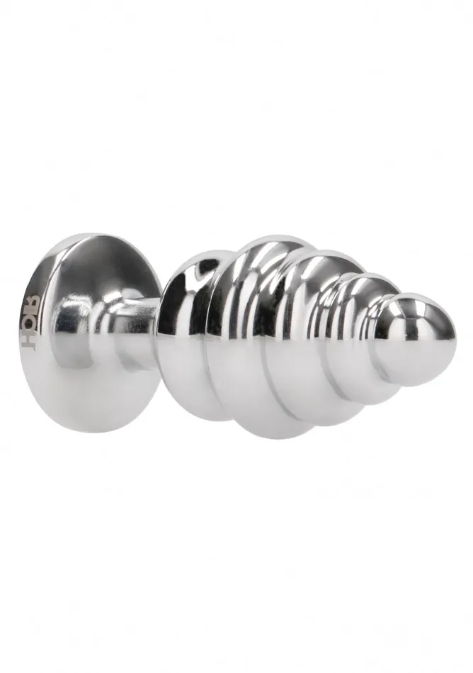 Ribbed Diamond Plug 275 Inch Silver Shots America Anal
