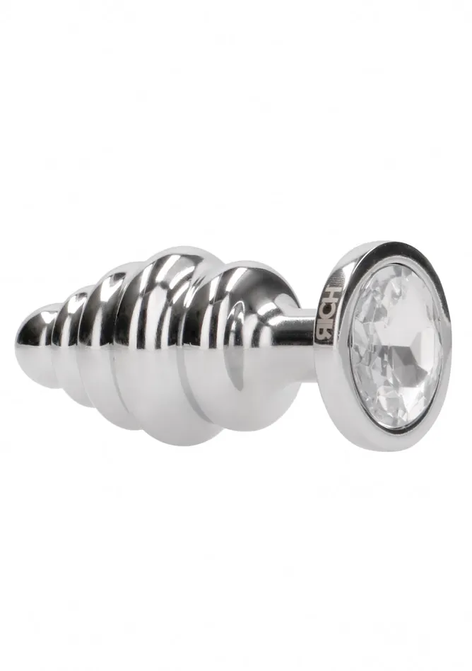 Ribbed Diamond Plug 275 Inch Silver Shots America Anal
