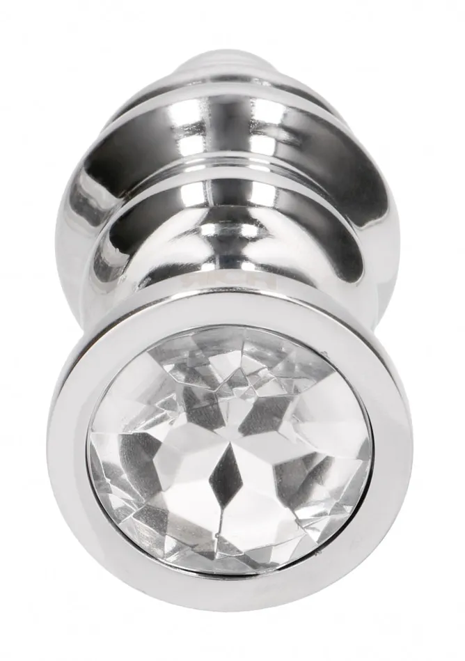 Ribbed Diamond Plug 275 Inch Silver Shots America Anal