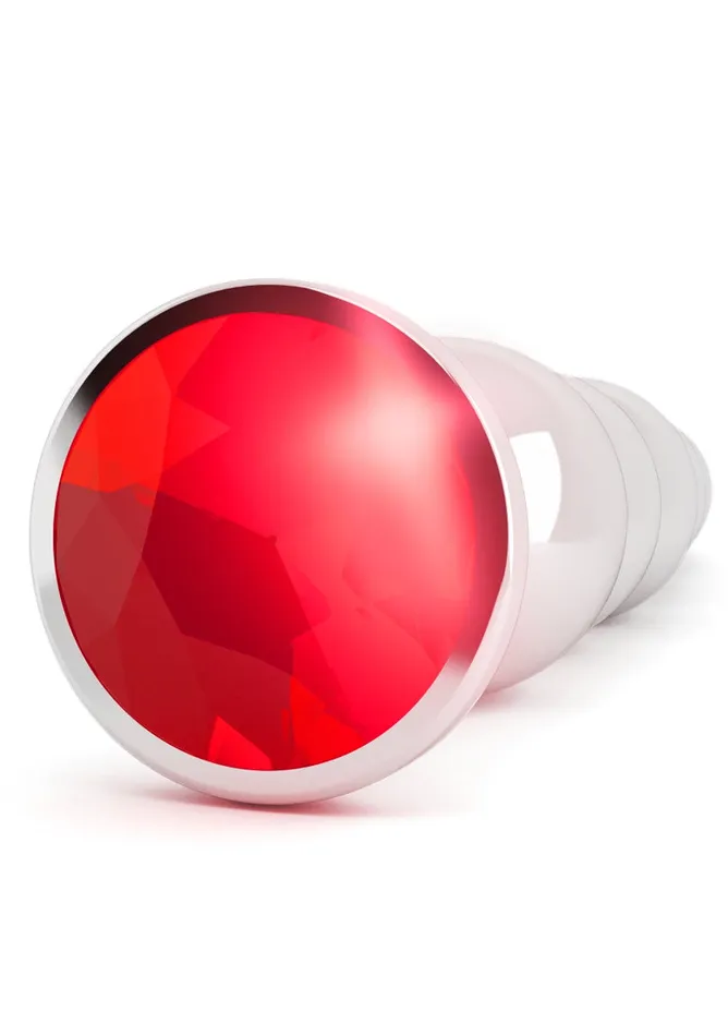 Shots America Anal R5 Silver Plug 49 Inch Red Sapphire